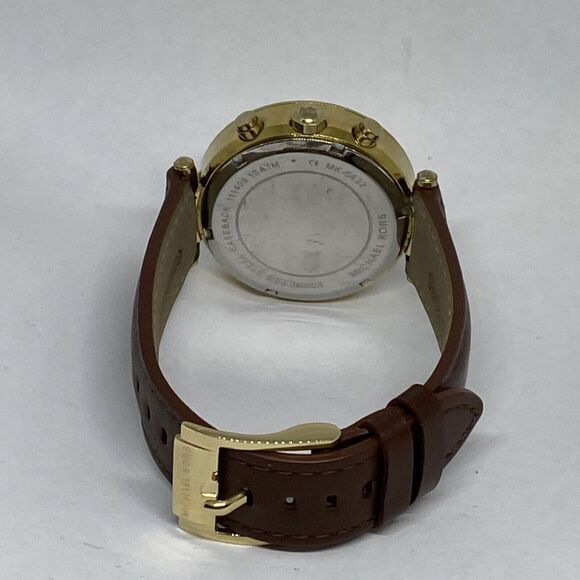Michael Kors MK5632 Women's Brown Leather Gold Analog Dial Quartz Watch QB442 - Picture 10 of 12